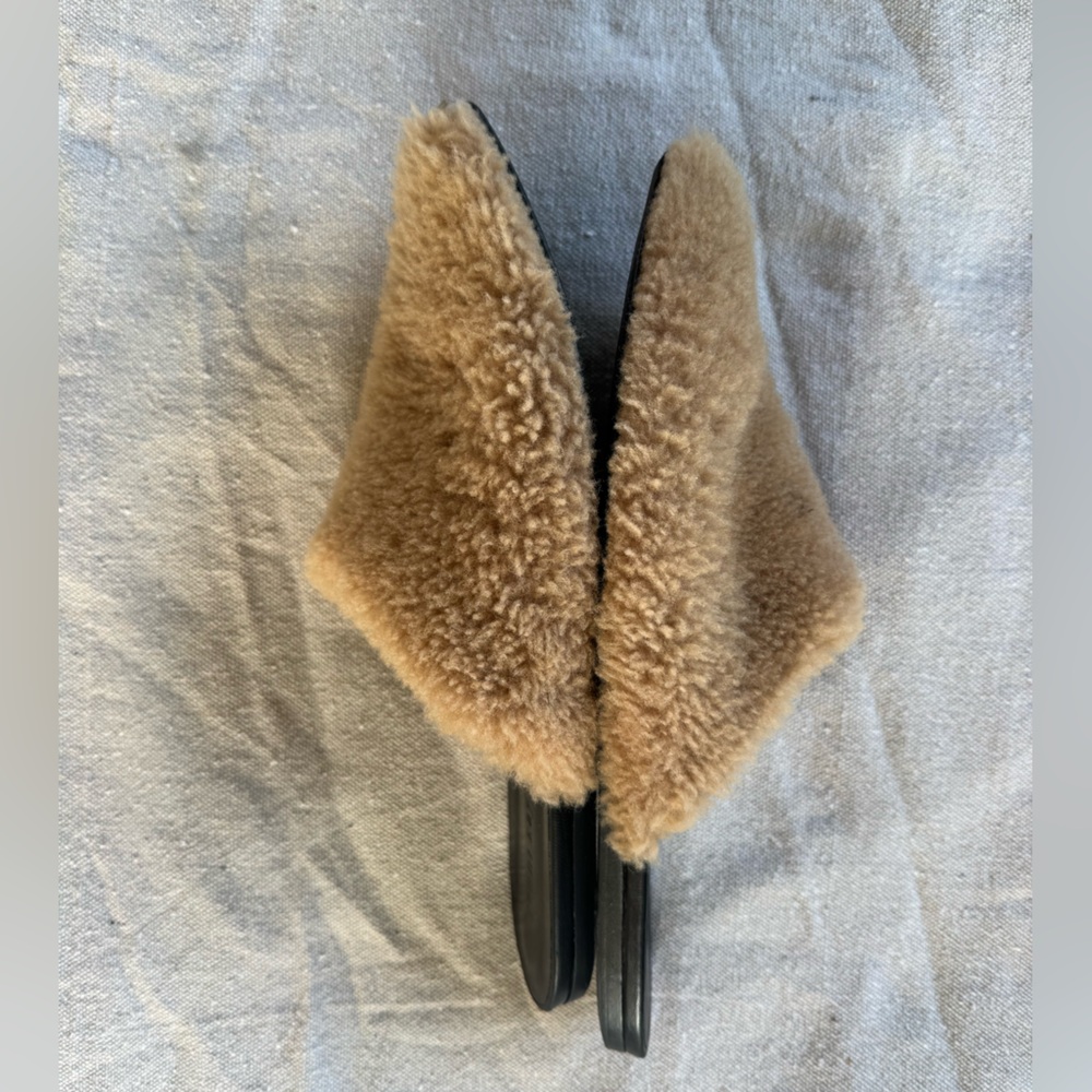 JENNI KAYNE Tan Shearling Slip-On Mules Size 41 (US 11) - Picture 5 of 10